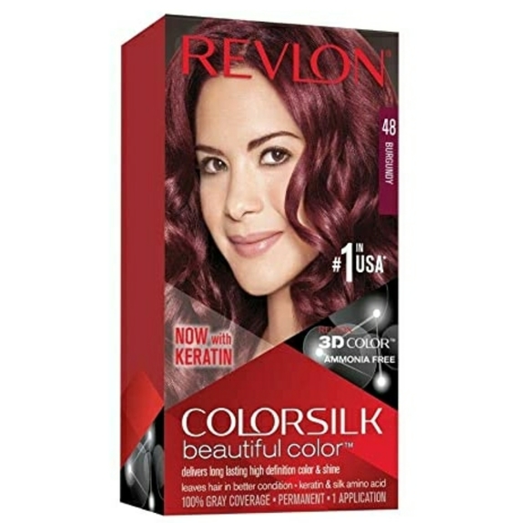 1 Box Revlon Colorsilk Burgundy #48 Red Color Permanent Hair Dye New - Picture 1 of 8